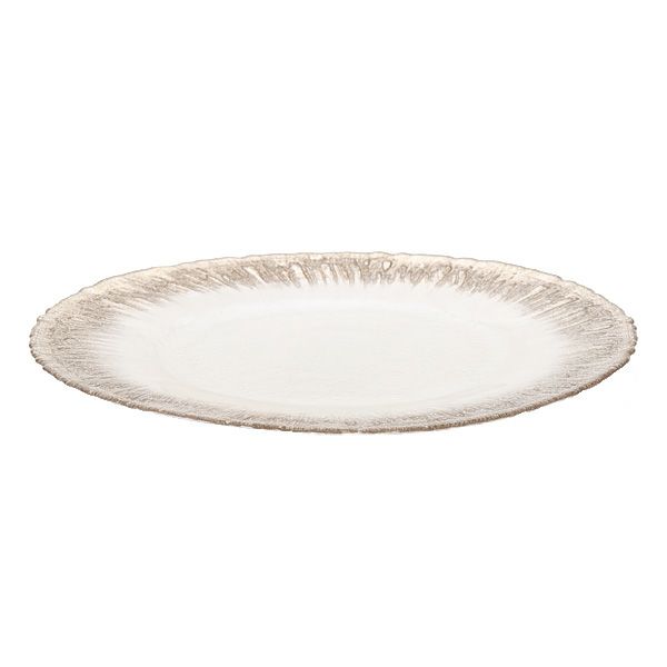 フラッシュ プレート 33cm ホワイトパール＆ジンジャー