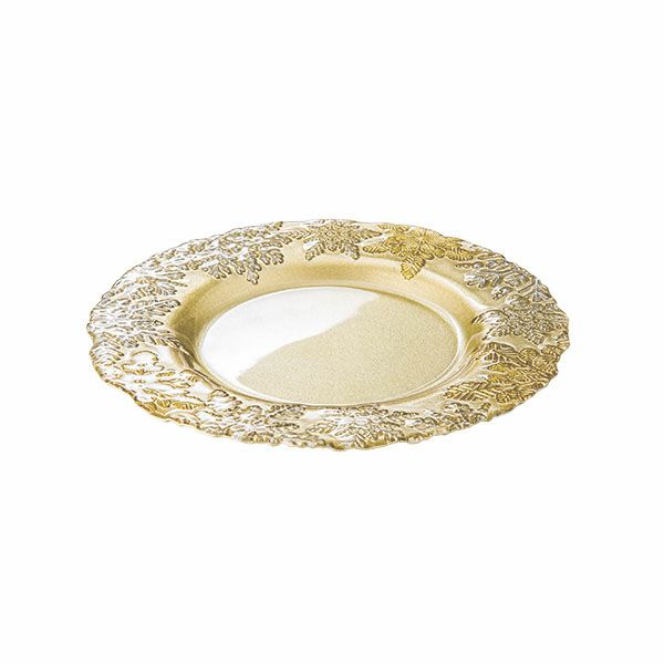 スノー プレート 22cm ゴールド | Vetro Felice - 幸せのガラス