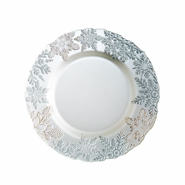 スノー プレート 22cm ゴールド | Vetro Felice - 幸せのガラス