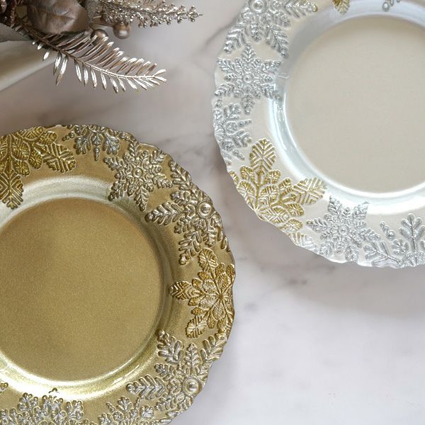 スノー プレート 22cm ホワイト | Vetro Felice - 幸せのガラス